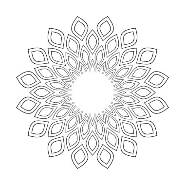 Soyut dekoratif çember çiçek deseni. Vektör sanatı.