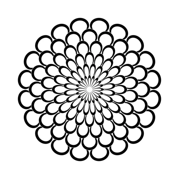 Modèle Floral Abstrait Cercle Décoratif Art Vectoriel — Image vectorielle
