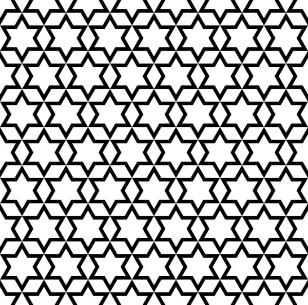 抽象シームレスな幾何学的星 ダイヤモンド 六角形グリッドパターン ベクトルアート — ストックベクタ