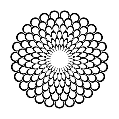 Soyut dekoratif çember çiçek deseni. Vektör sanatı.