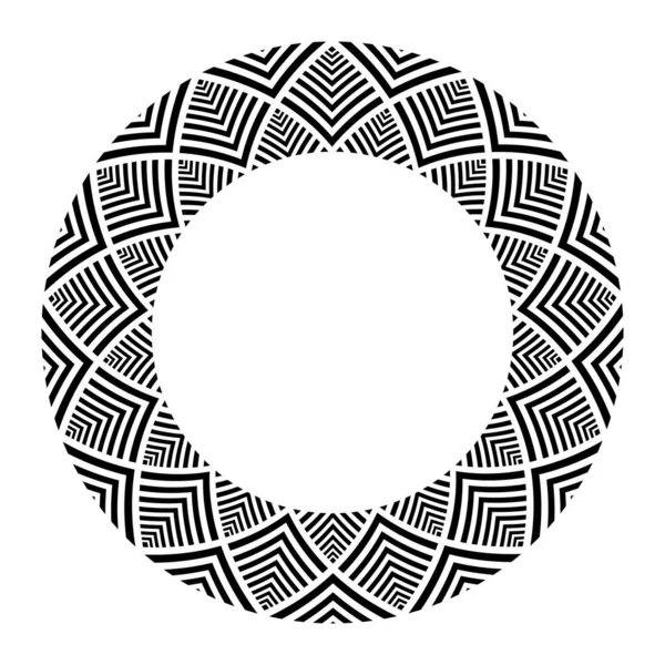 装飾的なラウンドフレームのための抽象円幾何学的なパターン ベクトルアート — ストックベクタ