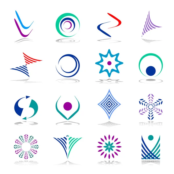 Elementos Diseño Conjunto Iconos Abstractos Arte Vectorial — Vector de stock