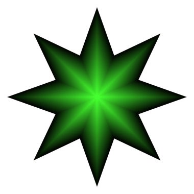 Soyut sekizgen yıldız şekil tasarım elementi. Üç boyutlu illüzyon. Vektör sanatı.