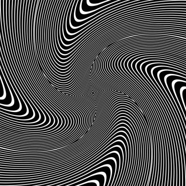 Girdap dairesel hareket yanılsaması. Çizgi dokusu. Vektör sanatı.