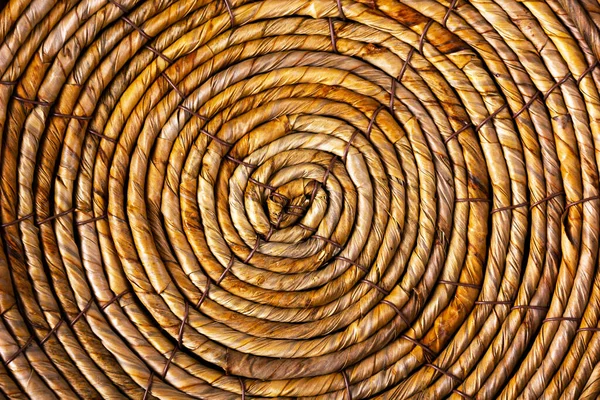 Spiral Pattern Wicker Basket Bottom — Stock Photo, Image