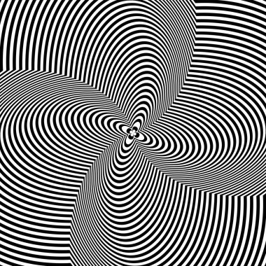 Soyut operasyon sanat tasarımında dönen dönme illüzyonu. Çizgi dokusu. Vektör illüstrasyonu.