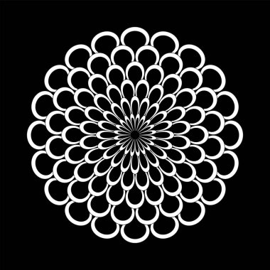 Soyut dekoratif çember çiçek deseni. Vektör sanatı.