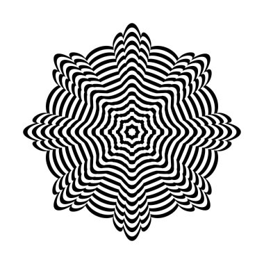 Operasyon sanat tasarım elementi. Çizgili çizgiler daire şeklinde. Vektör illüstrasyonu.