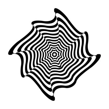 Operasyon sanat tasarım elementi. Döndürme hareketi yanılsaması. Soyut dalgalı çizgiler deseni. Vektör illüstrasyonu.