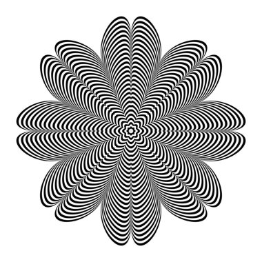 Operasyon sanat tasarım elementi. Çizgili çizgiler daire şeklinde. Vektör illüstrasyonu.