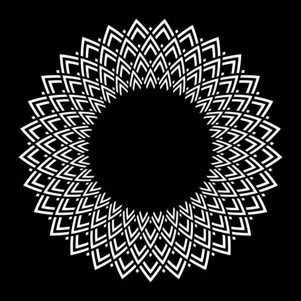 Abstraktes Dekoratives Weißes Kreismuster Auf Schwarzem Hintergrund Vektorkunst — Stockvektor