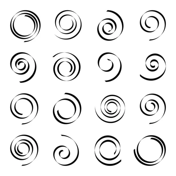 Spiral Design Elements Twirl Circular Motion Vector Art — Stock Vector