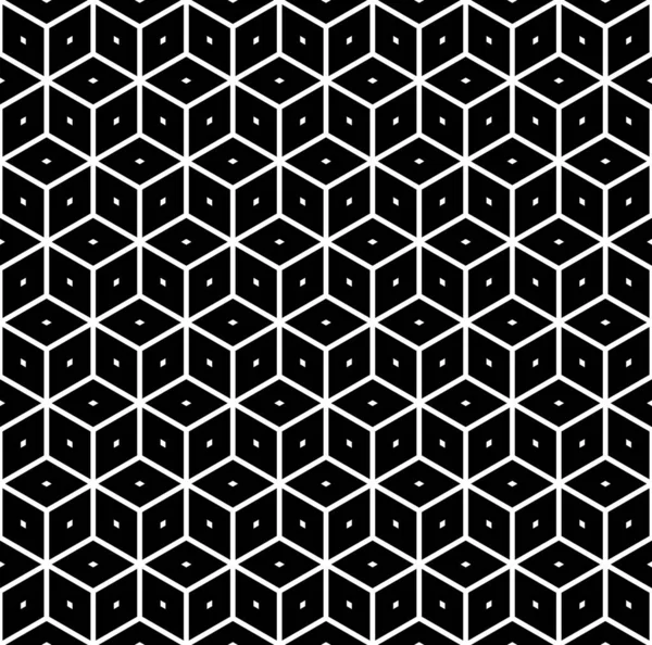 Seamless Geometric Diamonds Hexagons Art Pattern Illusion Effect Vector Illustration — Stock Vector