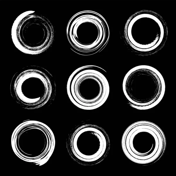 Spirale Gestaltungselemente Mit Wirbelnder Kreisbewegung Pinselstrich Effekt Vektorkunst — Stockvektor