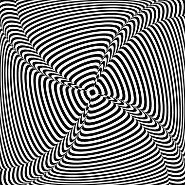 Üç boyutlu illüzyon efektli çizgiler. Soyut operasyon sanat tasarımı. Vektör illüstrasyonu.