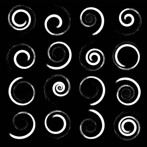 Elementi Design Spirale Con Movimento Circolare Vorticoso Effetto Pennellata Arte — Vettoriale Stock