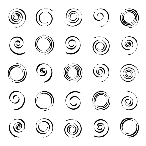 Elementos Diseño Espiral Con Movimiento Circular Giratorio Arte Vectorial — Vector de stock