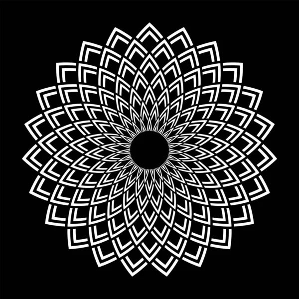 Abstract Decoratief Wit Cirkel Patroon Zwarte Achtergrond Vectorkunst — Stockvector