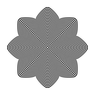 Operasyon sanat tasarım elementi. Çizgili çizgiler daire şeklinde. Vektör illüstrasyonu.