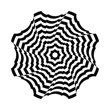 Operasyon sanat tasarım elementi. Döndürme hareketi. Soyut çizgili çizgili çember deseni. Vektör illüstrasyonu.