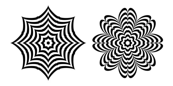 抽象的な縞模様の円のデザイン要素のセット ベクトルアート — ストックベクタ