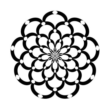 Soyut çember çiçek deseni. Dekoratif tasarım öğesi. Vektör sanatı.