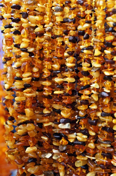 Beautiful Amber Jewellery Necklaces Sale Gdansk Poland — Stock Photo, Image