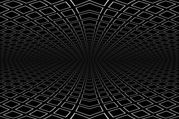 Abstrakte Geometrische Architektur Mit Schwarzem Hintergrund Schwindende Perspektive Vektorkunst — Stockvektor