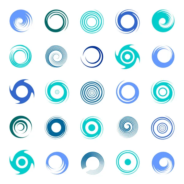 Elementos Diseño Espiral Con Movimiento Circular Giratorio Arte Vectorial — Vector de stock