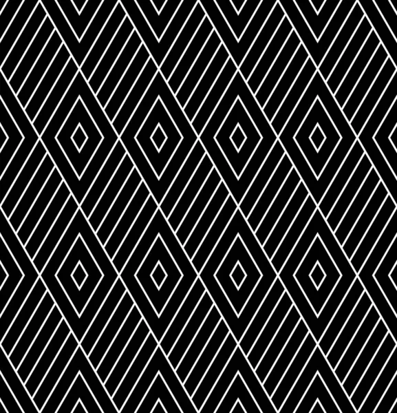 Abstractos Diamantes Geométricos Sin Costura Patrón Negro Textura Arte Vectorial — Archivo Imágenes Vectoriales