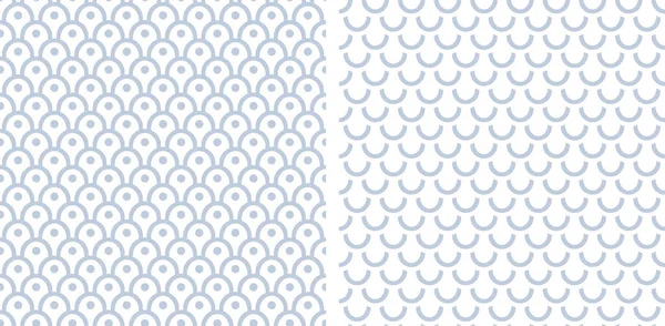 Set Abstract Seamless Patterns Fish Scale Design Vector Art — Stock Vector