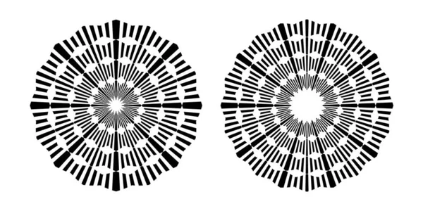 Uppsättning Geometriska Cirkelmönster Abstrakt Rotation Cirkulära Designelement Vektorkonst — Stock vektor