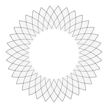 Dekoratif yuvarlak çerçeve için soyut geometrik çember deseni. Vektör sanatı.