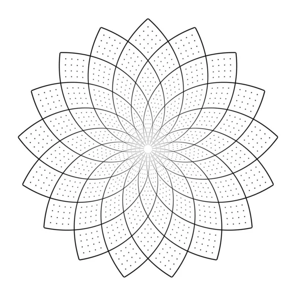 Abstraktes Geometrisches Kreisfloralmuster Vektorkunst — Stockvektor