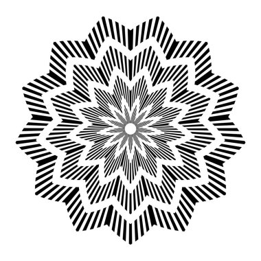 Soyut geometrik çizgili daire deseni. Vektör sanatı.