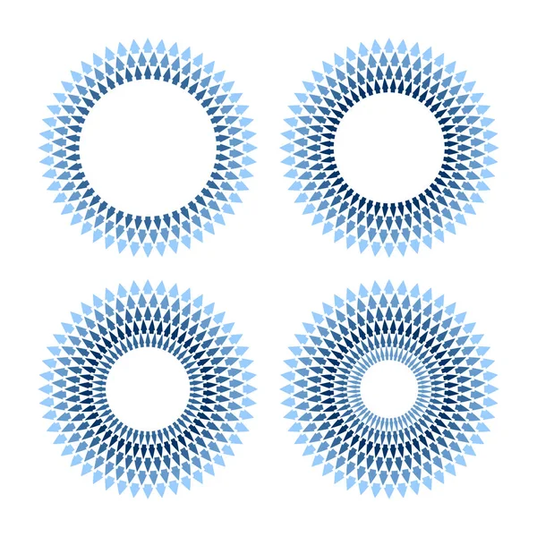 Set Abstrakter Geometrischer Kreismuster Runde Designelemente Vektorkunst — Stockvektor