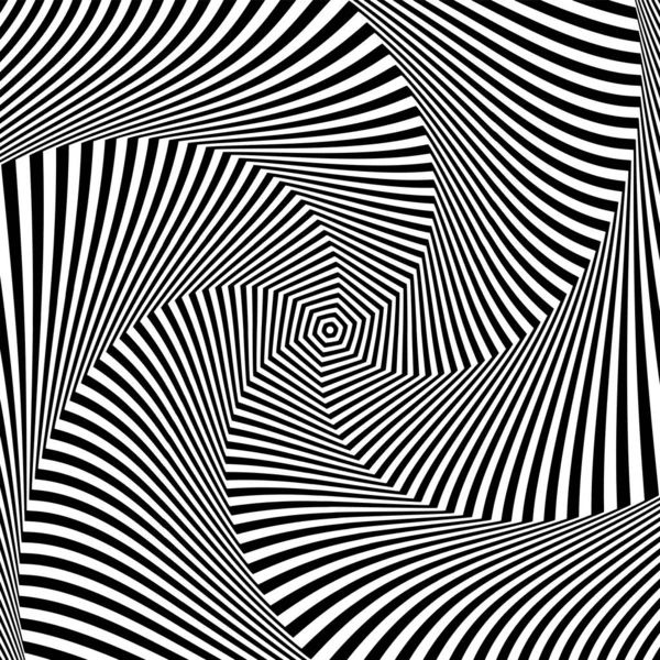 在抽象的行动艺术设计中旋转运动的幻象 六边形线纹理 矢量说明 — 图库矢量图片