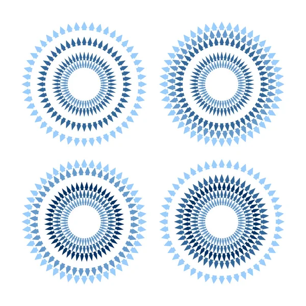 Conjunto Patrones Abstractos Geométricos Círculo Azul Elementos Diseño Redondo Arte — Archivo Imágenes Vectoriales