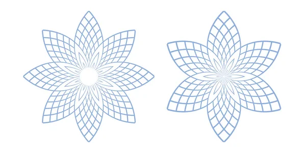 Motifs Floraux Abstraits Cercle Ensemble Art Vectoriel — Image vectorielle