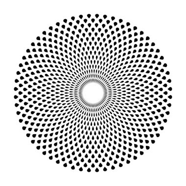 Soyut geometrik çember deseni. Yuvarlak tasarım elemanı. Vektör sanatı.