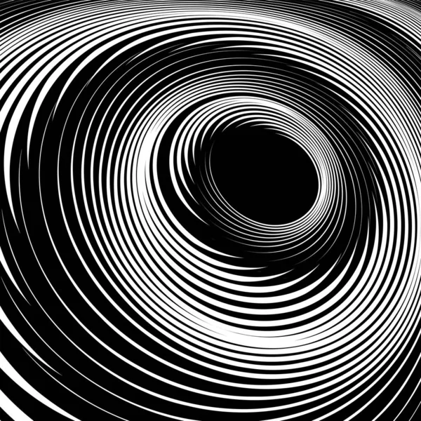 Abstract Textured Black White Background Vortex Swirl Movement Vector Art — Stock vektor