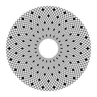 Soyut geometrik kafes çember deseni. Vektör sanatı.