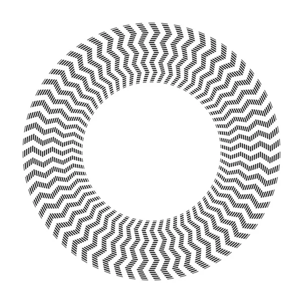 Elemento Diseño Rotación Circular Con Patrón Zig Zag Rayado Arte — Archivo Imágenes Vectoriales