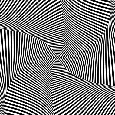 Soyut operasyon sanatında dönen hareketin yanılsaması. Çizgi dokusu. Vektör illüstrasyonu.