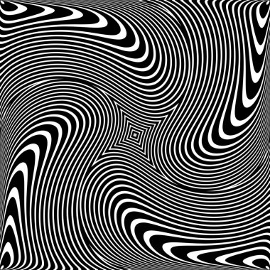 Soyut operasyon sanat tasarımında dönen hareket illüzyonu. Çizgi dokusu. Vektör illüstrasyonu.