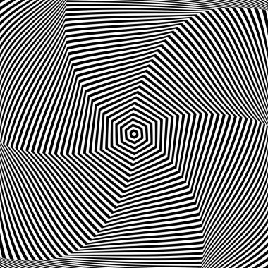 Soyut operasyon sanat tasarımında rotasyon hareketi illüzyonu. Çizgi dokusu. Vektör illüstrasyonu.