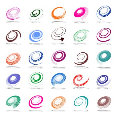 Spiral ve rotasyon tasarım öğeleri. 