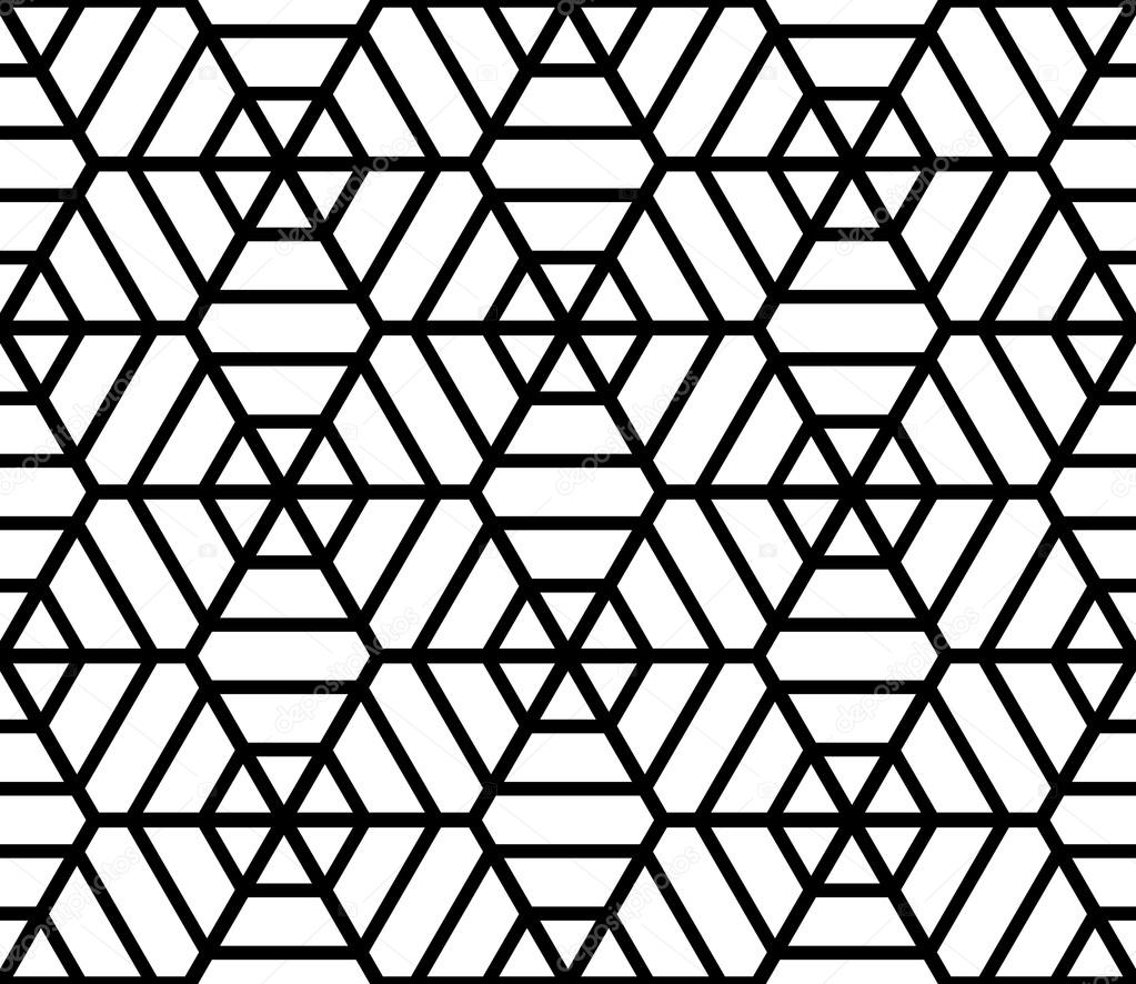 Hexagons latticed texture. Seamless geometric pattern. 