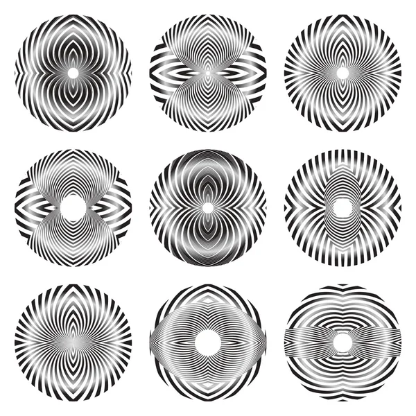 Gestaltungselemente gesetzt. Muster in Kreisform. — Stockvektor