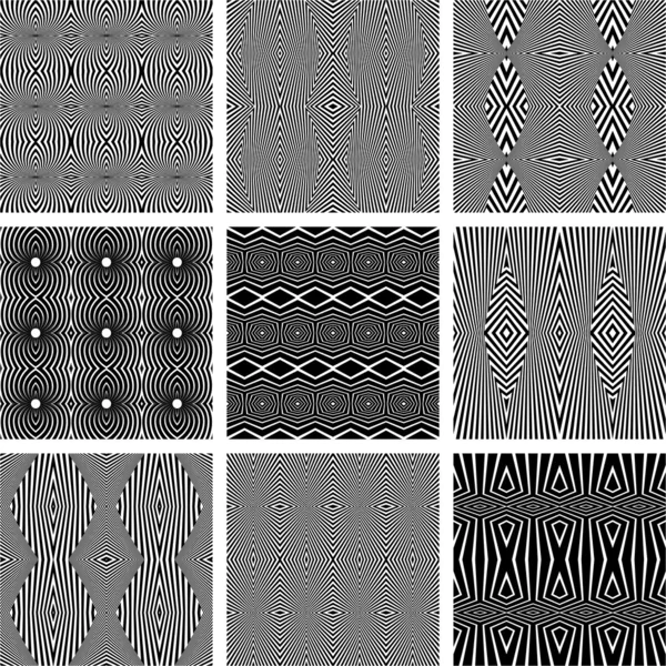 Conjunto de texturas geométricas sin costuras . — Vector de stock